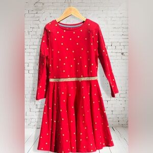 COPY - Mini Boden kids polkadots dress in red and gold foil spot